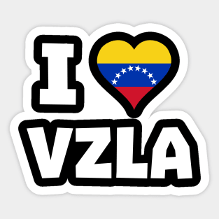 I Love VZLA - Camiseta Bandera Corazon Venezuela Sticker